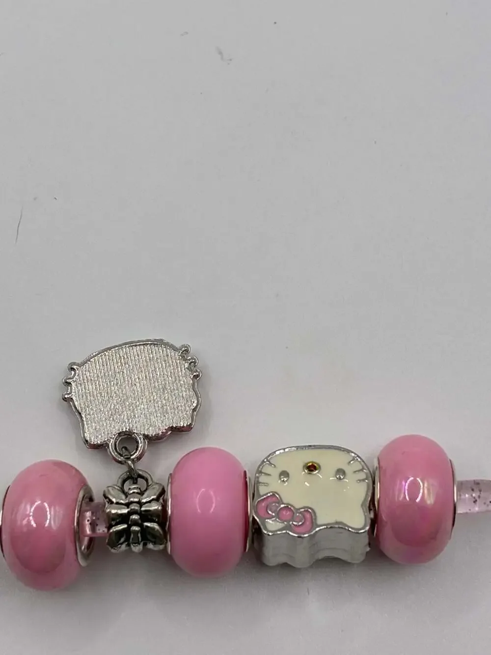 Sanrio Hello Kitty Pink European Charm Bracelet Beads and Dangle Charm